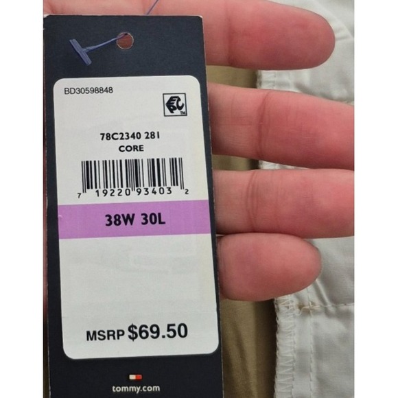 Tommy Hilfiger Pants Mens 40x29 (T38x30)Tan The Flex Custom Fit  Twill Chino New - Picture 8 of 14